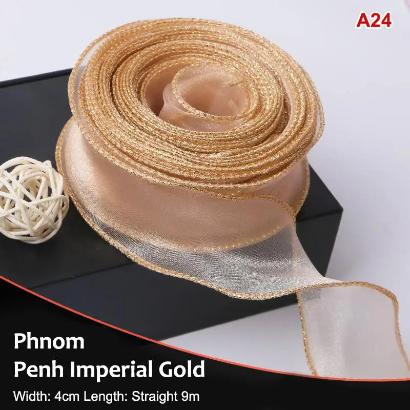10 Yards Organza Wavy Edge Ribbon 4cm – Bouquet & Gift Wrap Craft Ribbon Richie's A24 10yard