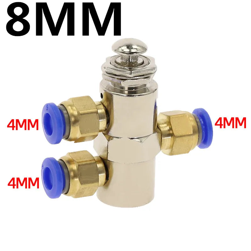 Pneumatic Valve 2-Position 5-Way M5 Push Button TAC2-4P Pneumatic Control Valve Richie's TAC-4P-PC8MM