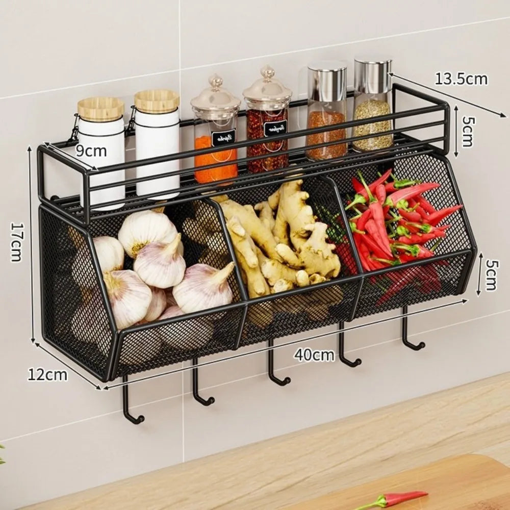 Wall Mounted Kitchen Storage Rack – Carbon Steel Grid Shelf Kitchen Storage Rack Richie's