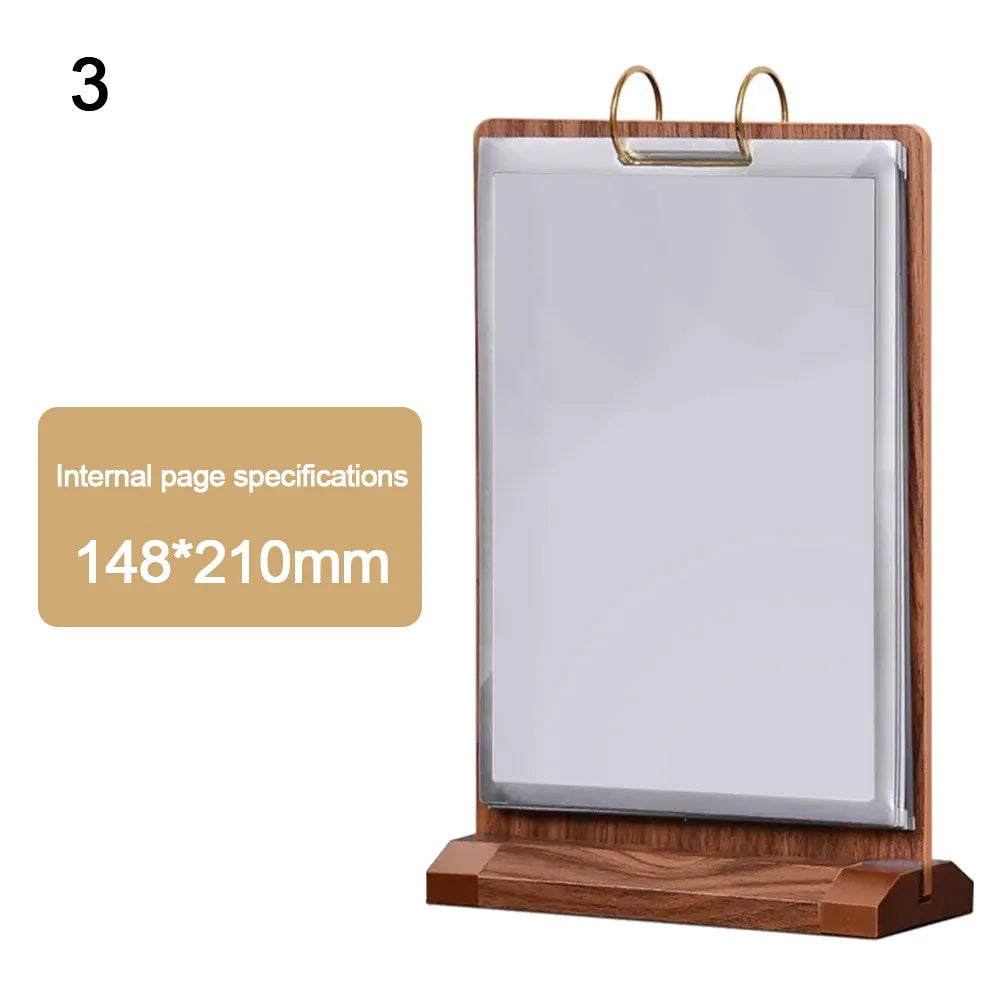 Wooden T-Shape Desktop Menu Display Stand A4 A5 A6 Dual-Side Desktop Display Stand Richie's 3