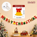 DIY Felt Christmas Tree Garland Pom Pom Pull Flag Banner Christmas Garland Richie's Style7