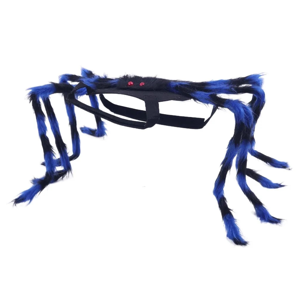 Furry Spider Pet Costume – Halloween Cat & Dog Dress Up Pet Halloween Costume Richie's Blue