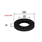 H2.5mm Flat Rubber Gasket M2–M42 NBR VMQ FKM Sealing Washer Rubber Sealing Gasket Richie's ID5xOD8-30pcs Nitrile rubber 2.5mm