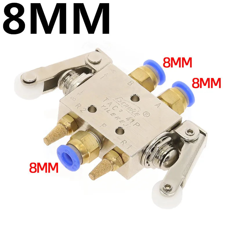 TAC2-41PP+34C 2-Position 5-Way Pneumatic Mechanical Valve 1/8" Pneumatic Valve Richie's TAC2-41PP-34C-PC8MM