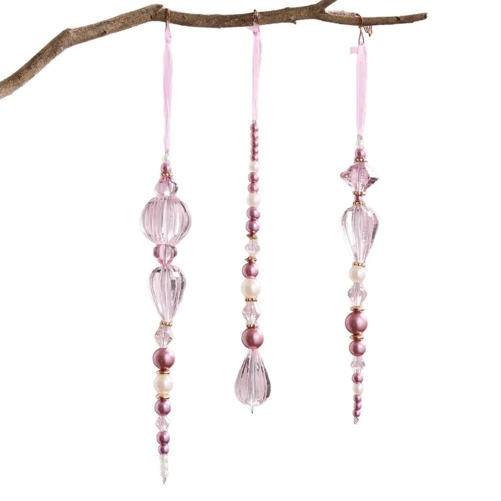 Pink Acrylic Crystal Pendant Christmas Tree Hanging Ornament Christmas Tree Ornament Richie's