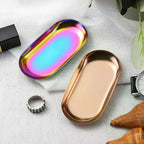 Stainless Steel Oval Storage Tray – Jewelry & Vanity Organizer Metal Storage Tray Richie's