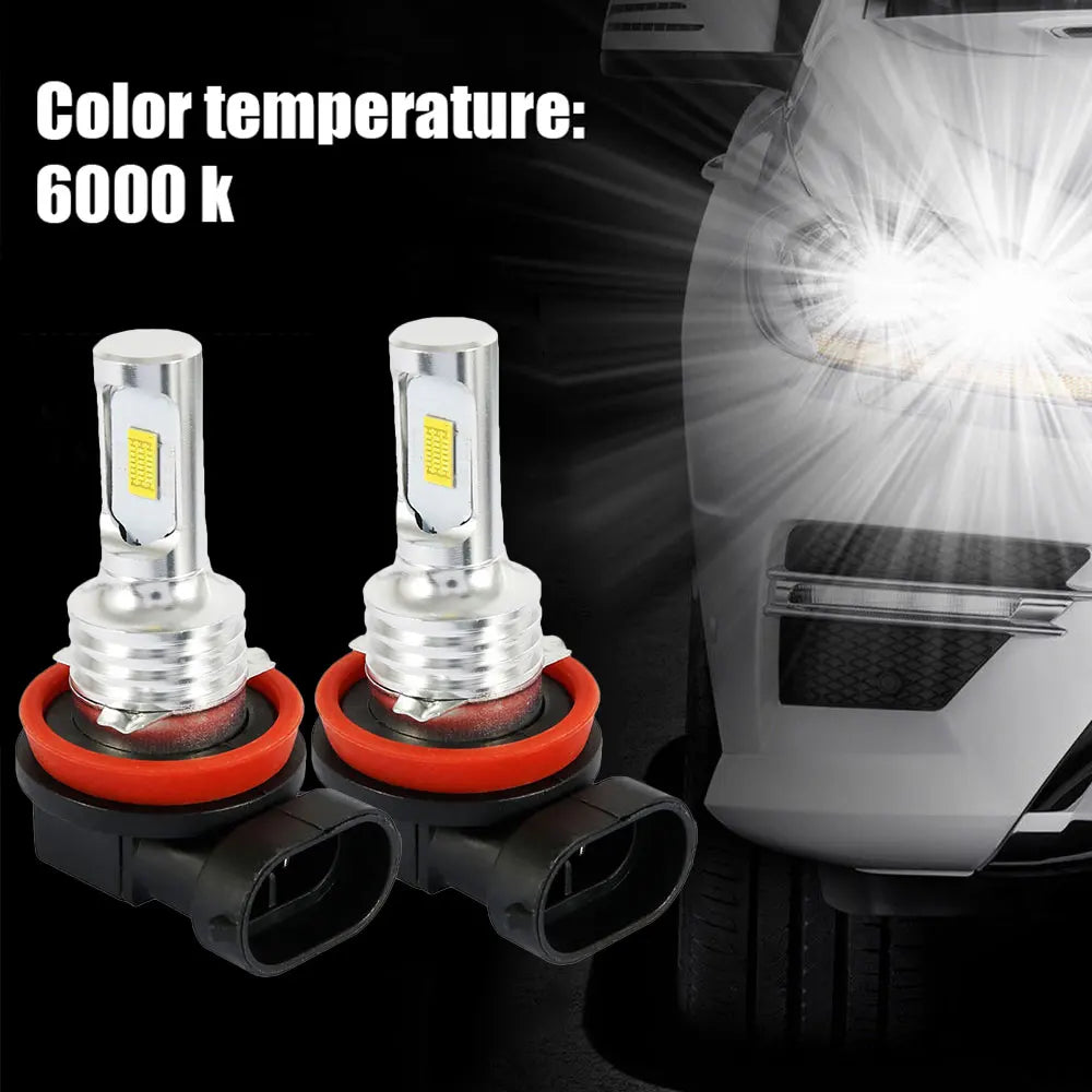 ODOMY 100W LED Fog Light Bulbs H8 H11 H16 6000K White 2PCS LED Fog Light Bulbs Richie's