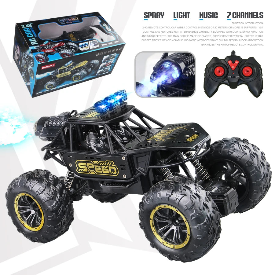 2.4G RC Off-Road Alloy Car with Lights, Music & Spray RC Off-Road Car Richie's Bd014-H