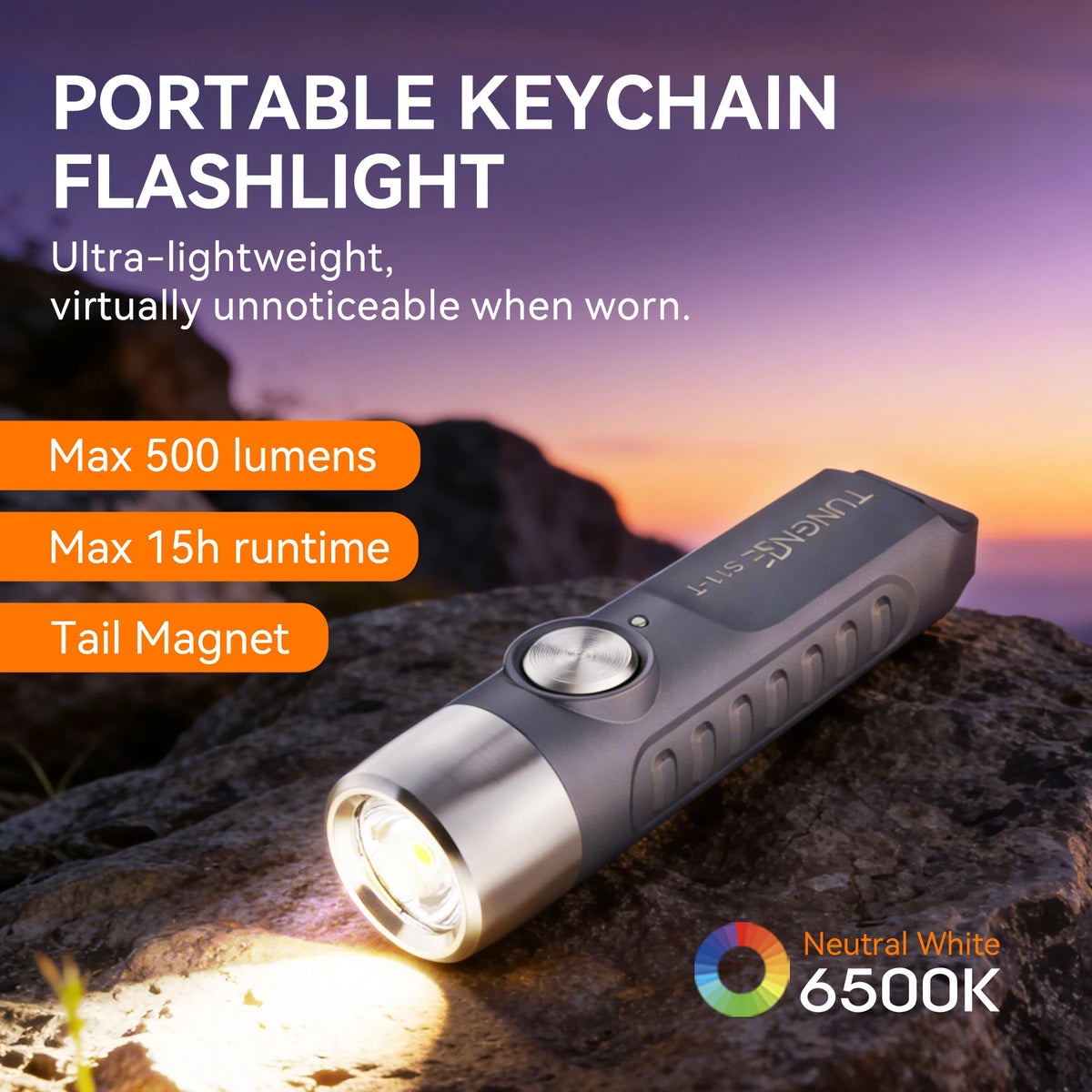 TUNENG S11-T 500LM USB-C Keychain Flashlight – EDC Torch IP66 Keychain Flashlight Richie's