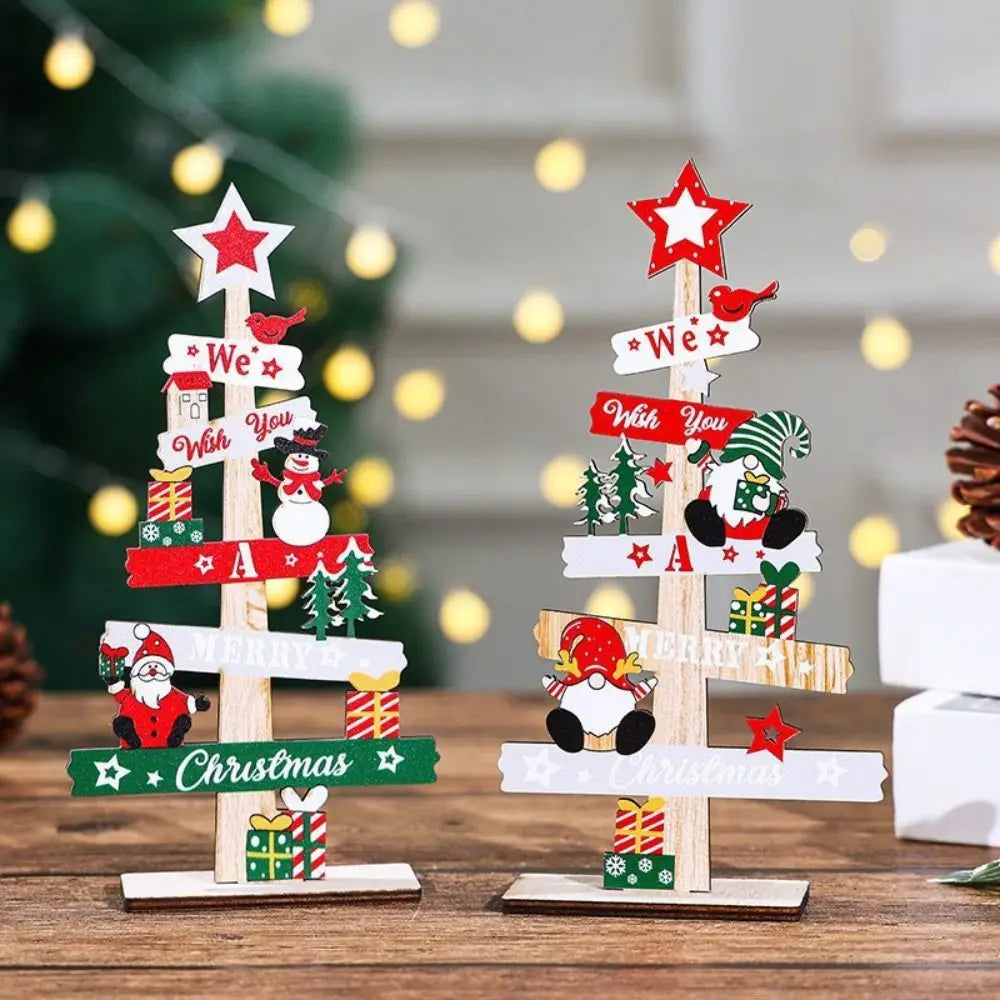 Wooden Santa Claus Christmas Tree Desktop Decoration Ornament Christmas Table Decoration Richie's