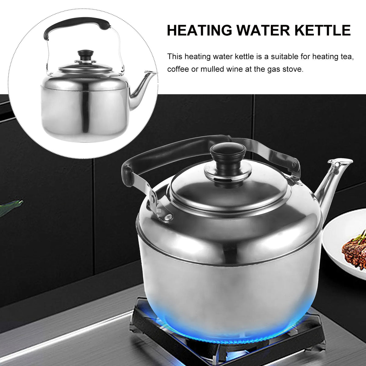 4L Stainless Steel Whistling Kettle for Gas & Induction Stove Stovetop Whistling Kettle Richie's