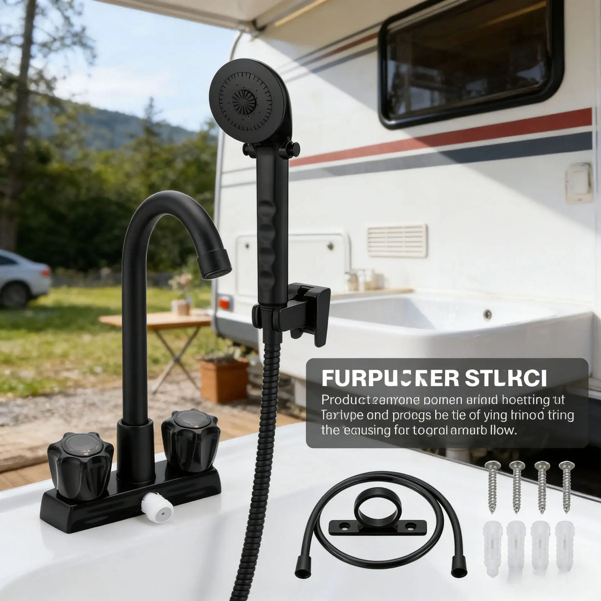 RV 4-Inch Basin Shower Double Faucet Hose Set – Universal Fit RV Shower Faucet Set Richie's