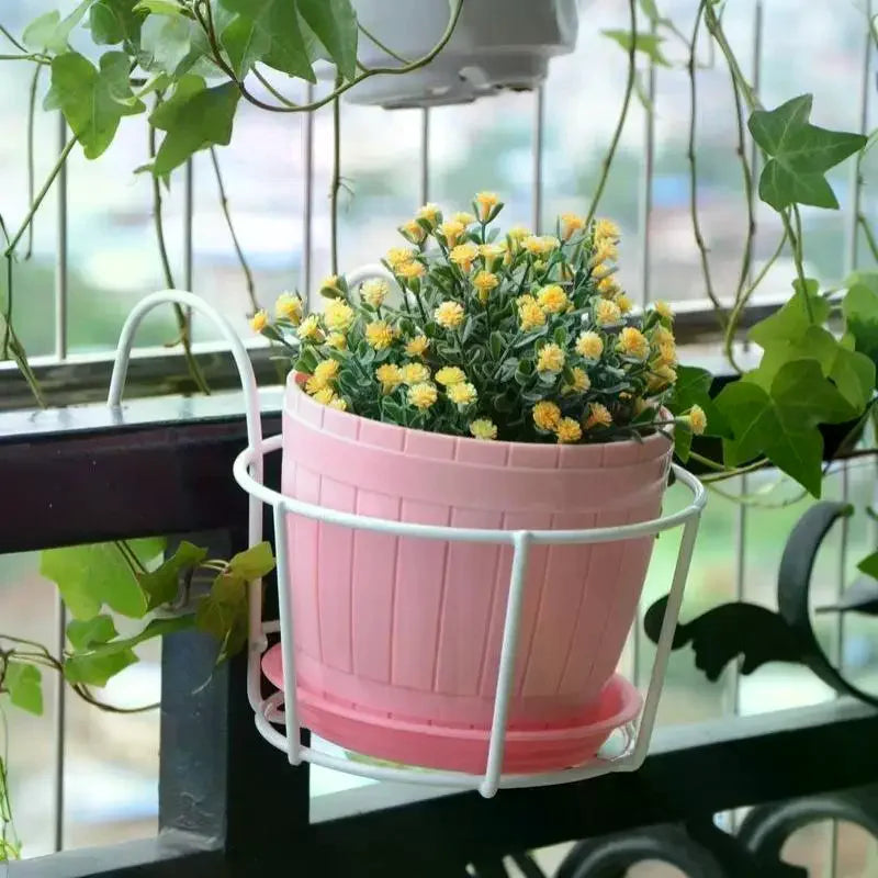 Adjustable Iron Hanging Plant Rack – Balcony Railing Pot Holder Hanging Plant Rack Richie's
