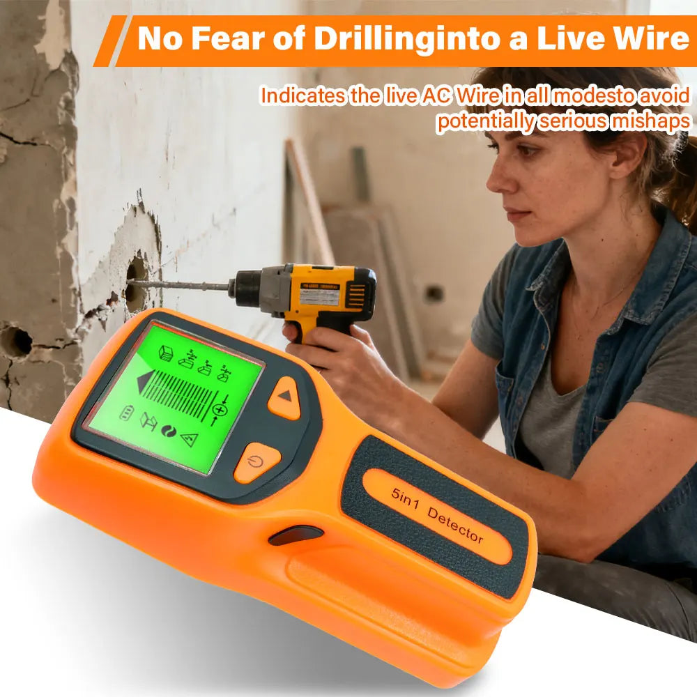 5-in-1 Wall Stud Detector – Wood, Metal & AC Wire Scanner Wall Stud Finder Richie's