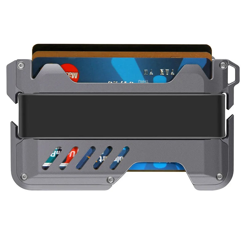 Zeeker Tactical Aluminum RFID Slim Wallet – Men's EDC Card Holder Metal Slim Wallet Richie's GRAY