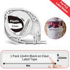 12mm Label Tape for Phomemo P12 & Dymo LetraTag – 4m Label Maker Tape Richie's Q5-TB131