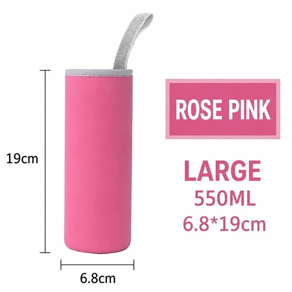 Neoprene Water Bottle Sleeve with Handle – 420/550ml Bottle Sleeve Richie's Rose Pink 550ml