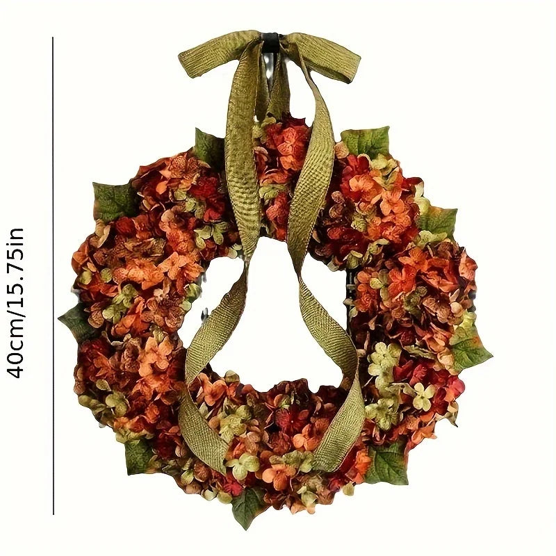 Autumn Hydrangea Hanging Wreath – Classic Wall Décor Decorative Wreath Richie's