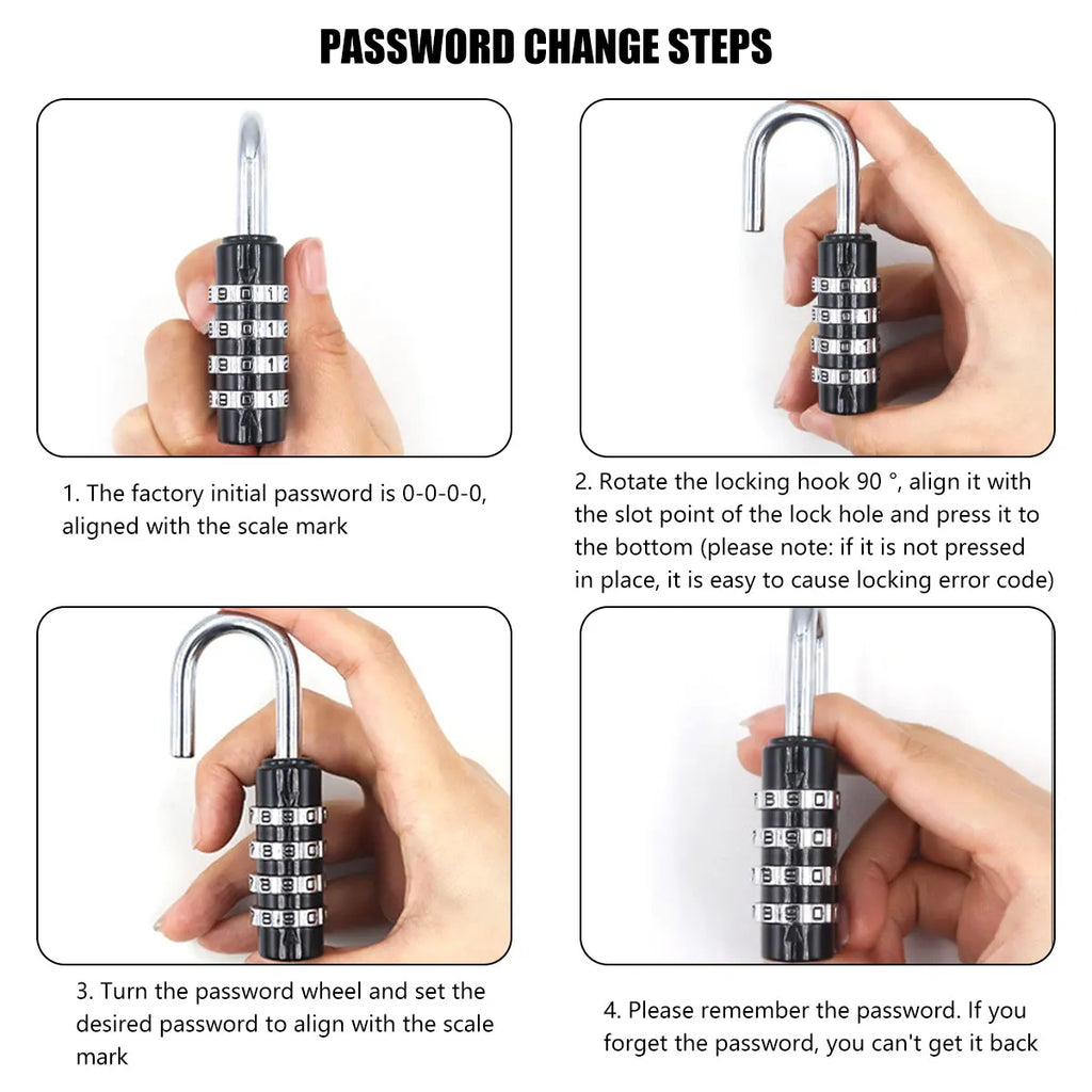 4-Digit Zinc Alloy Combination Padlock – Weatherproof Locker Lock Combination Padlock Richie's