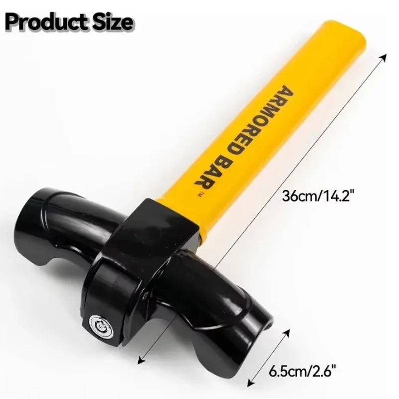 Universal T-Type Car Steering Wheel Lock with 2 Keys – Yellow Steering Wheel Lock Richie's
