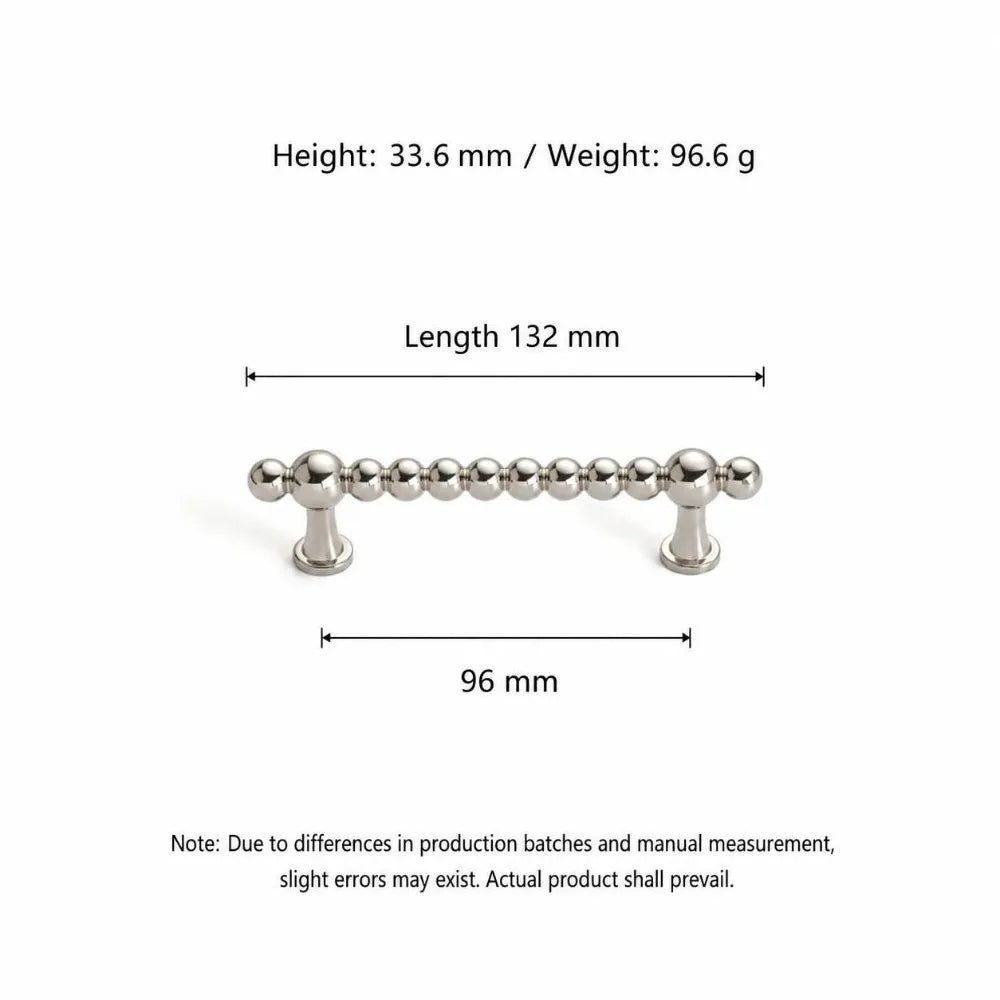 Zinc Alloy Beaded Cabinet Pull Handles – Drawer Bar Pulls Cabinet Pull Handle Richie's 96mm-Silver