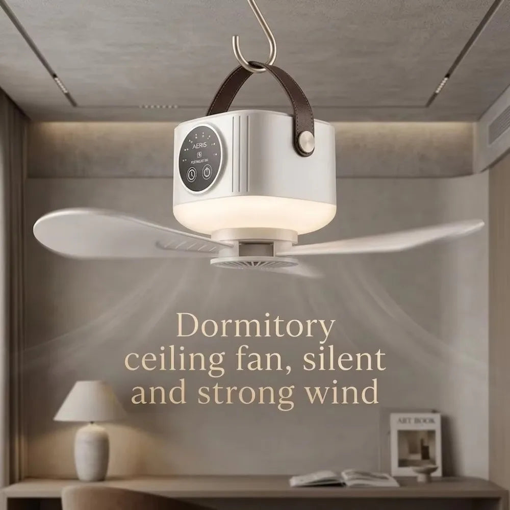 USB Rechargeable Hanging Ceiling Fan – Remote & LED Light Portable Ceiling Fan Richie's