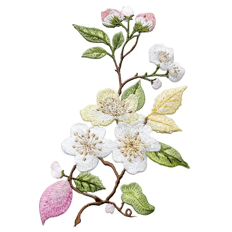 Flower Embroidery Iron-On Patch – DIY Appliqué for Clothes & Bags Embroidery Patch Richie's C2