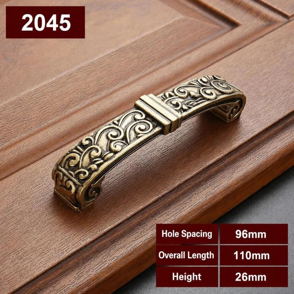 Zinc Alloy Ceramic Cabinet Pulls Antique Gold Drawer Handles Cabinet Pulls Richie's 2045-96mm