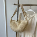 Bohemian Straw Woven Crossbody Bag – Women's Beach Handbag Straw Crossbody Bag Richie's Beige