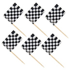 24Pcs Checkered Flag Cupcake Toppers & Cake Picks – Party Cake Toppers & Picks Richie's