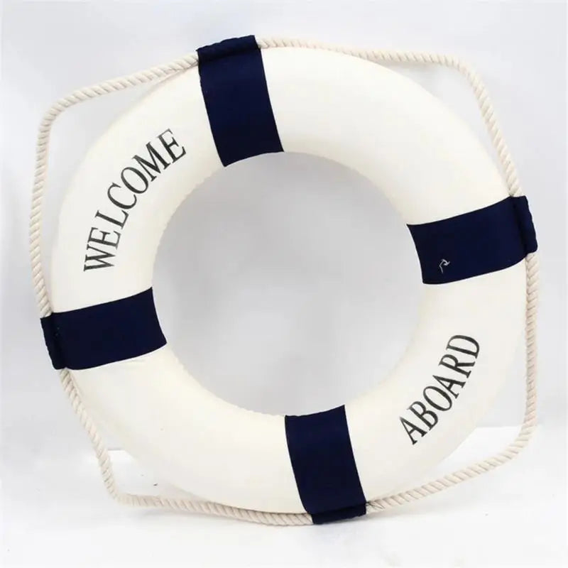 Nautical Life Buoy Wall Decor – Red Blue Mediterranean Style Wall Hanging Decor Richie's Blue 20cm