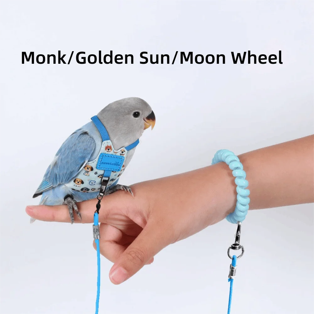 Adjustable Breathable Parrot Flight Harness & Walking Leash Bird Flight Harness Richie's Blue-Style5