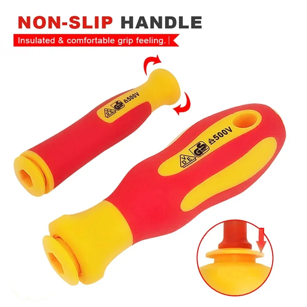 VDE Insulated Screwdriver Set 10Pcs 500V Magnetic Electrician Kit Insulated Screwdriver Set Richie's