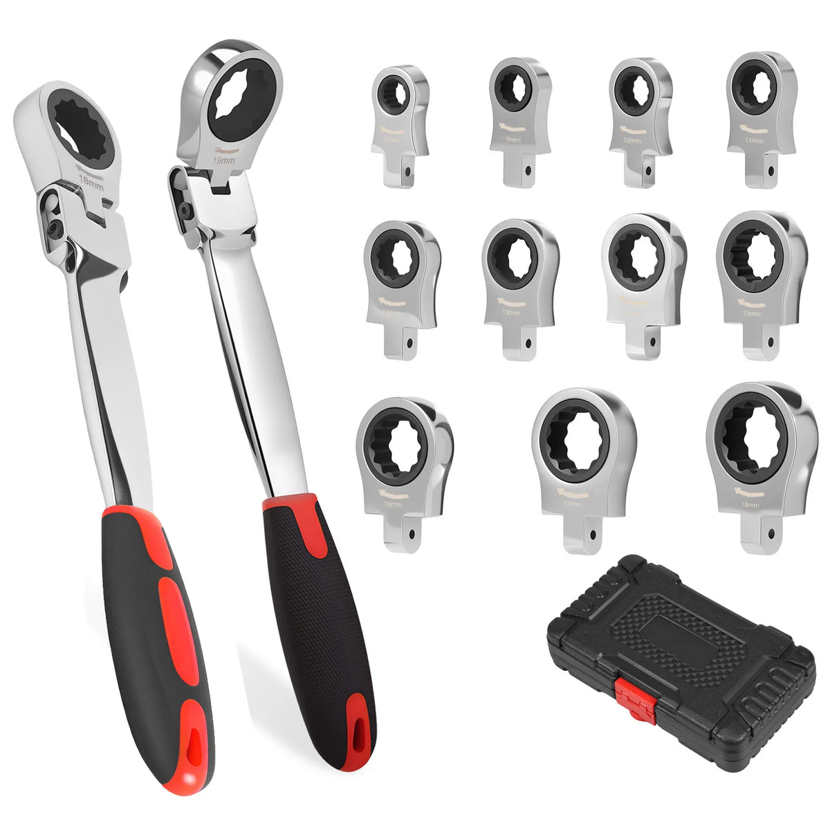 Flex Head Ratchet Wrench Set 8–19mm | Chrome Vanadium 11/12pc Ratchet Wrench Set Richie's