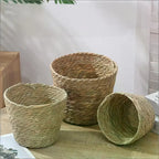 Handwoven Straw Flower Pot Basket – Eco Home Decor Planter Woven Planter Basket Richie's