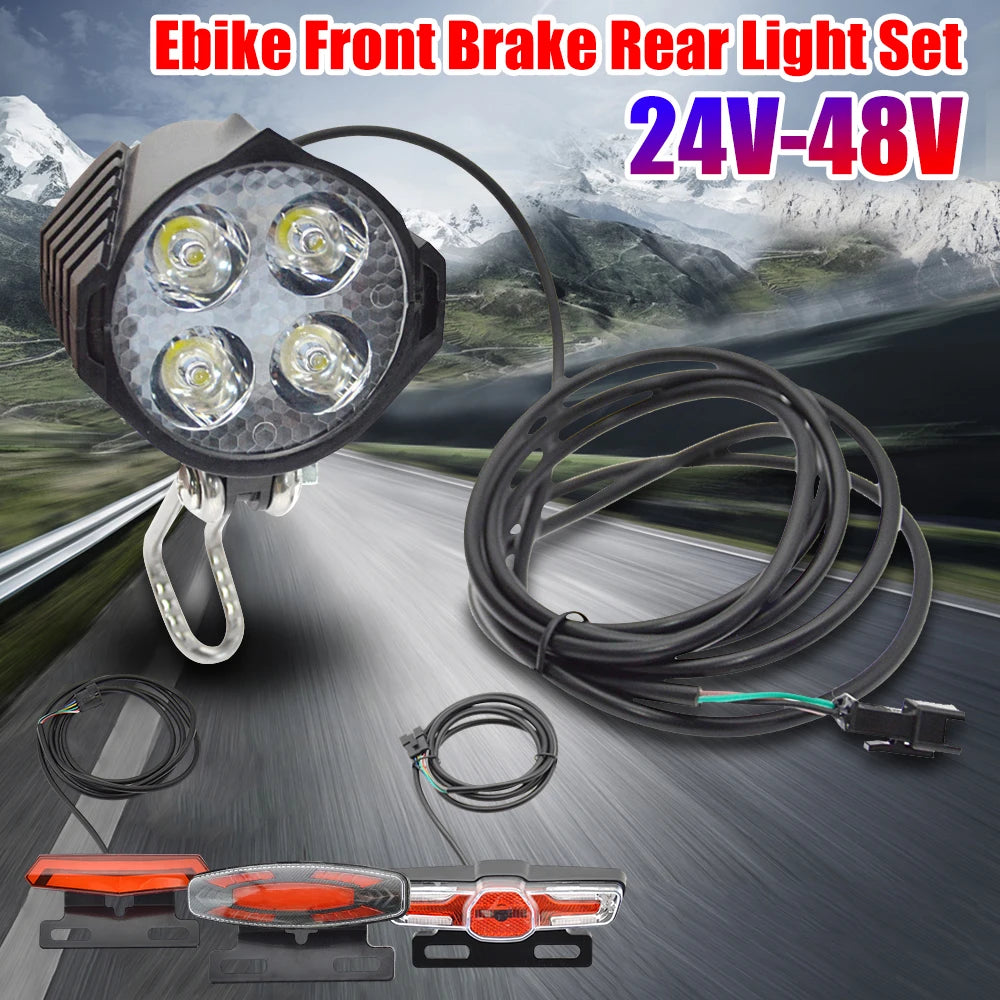 APWIKOGER 24-48V Ebike LED Front & Rear Light Set with Switch Ebike Light Set Richie's