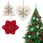 Felt Christmas Ornaments Embroidered Snowflake Tree Star Heart Christmas Ornaments Richie's