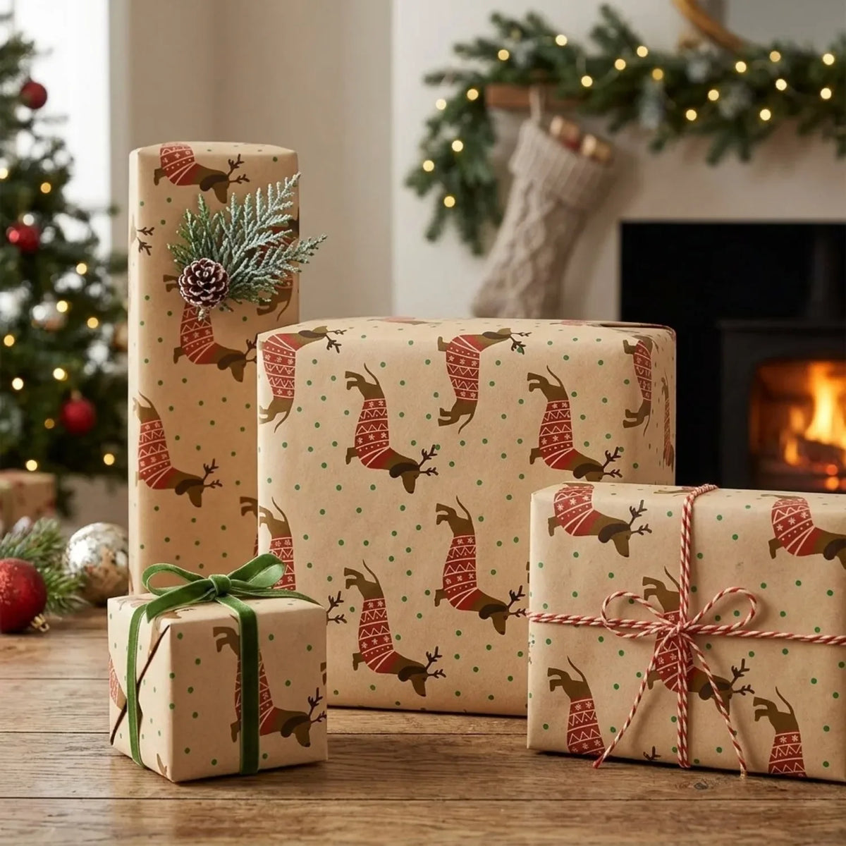Rustic Kraft Christmas Wrapping Paper – Dachshund Print Christmas Wrapping Paper Richie's