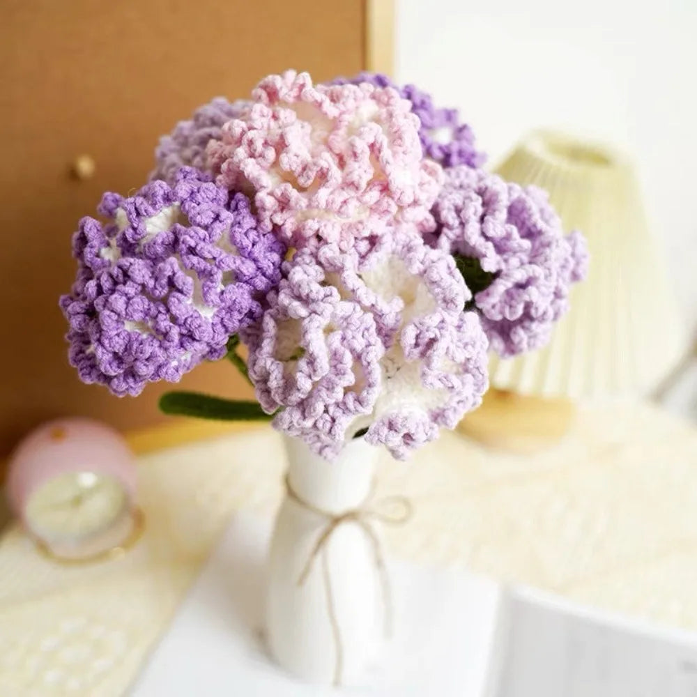 Handmade Crochet Carnation Bouquet – Colorful Knit Wool Flowers Crochet Flower Bouquet Richie's