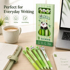 Kawaii Panda Retractable Gel Pen Set 4Pcs – 0.5mm Black Ink Gel Pen Set Richie's