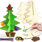 70-Piece DIY Wooden Christmas Tree Craft Set – Paint & Build DIY Wood Craft Kit Richie's