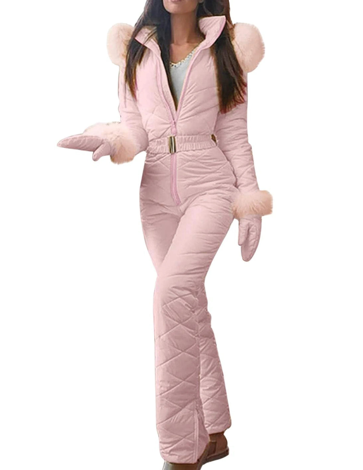 Women's Waterproof One-Piece Ski Jumpsuit | Insulated Snowsuit Women's Ski Jumpsuit Richie's M Pink