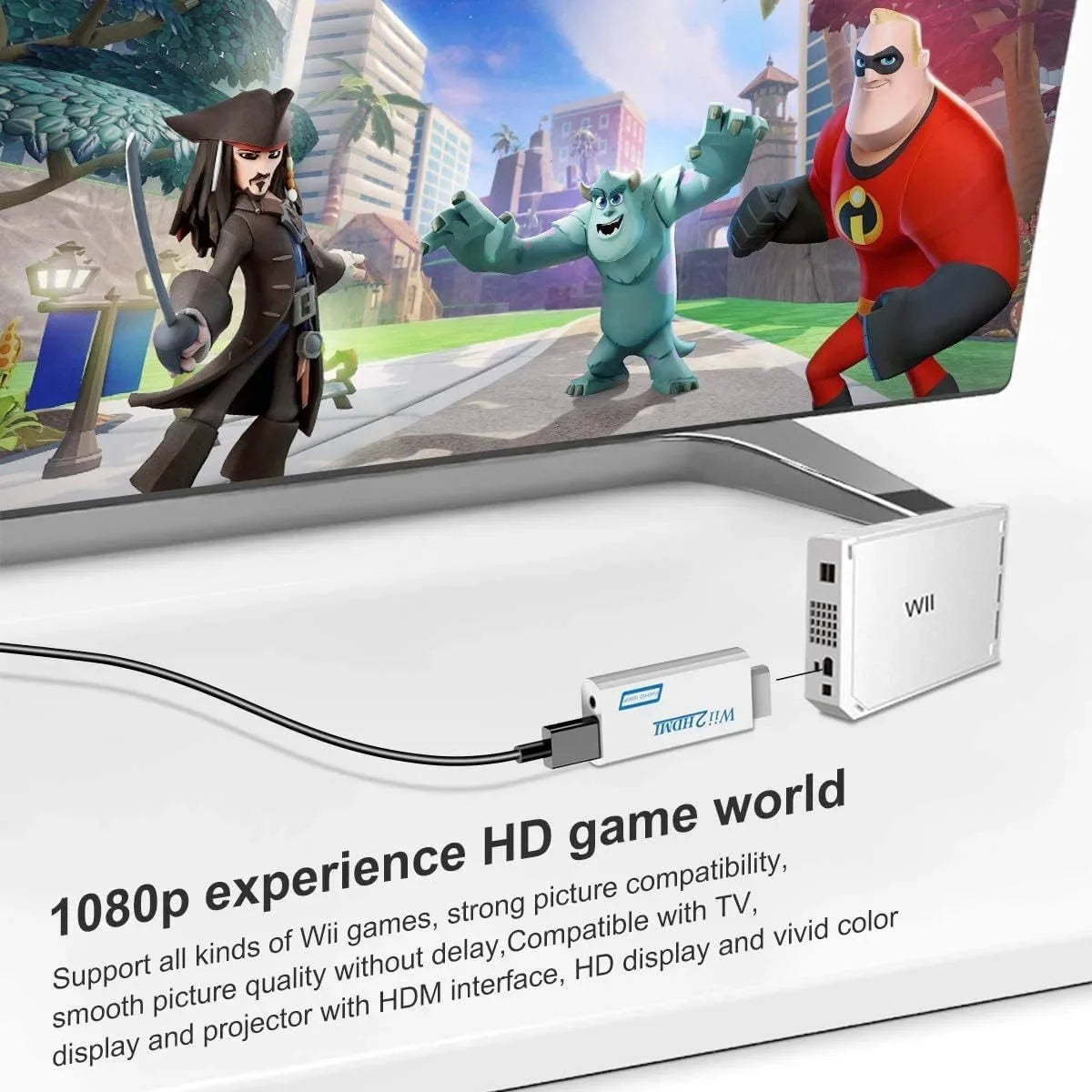 Wii to HDMI Converter 1080P/720P HD Adapter with 3.5mm Audio HDMI Video Adapter Richie's