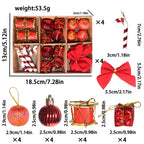 24pcs Christmas Ball Ornament Set – DIY Xmas Tree Decorations Christmas Ornament Set Richie's Red 1.5cm