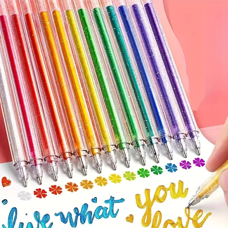 24-Color Glitter Gel Pen Set | 1.0mm Neon Ink for Coloring Glitter Gel Pen Set Richie's