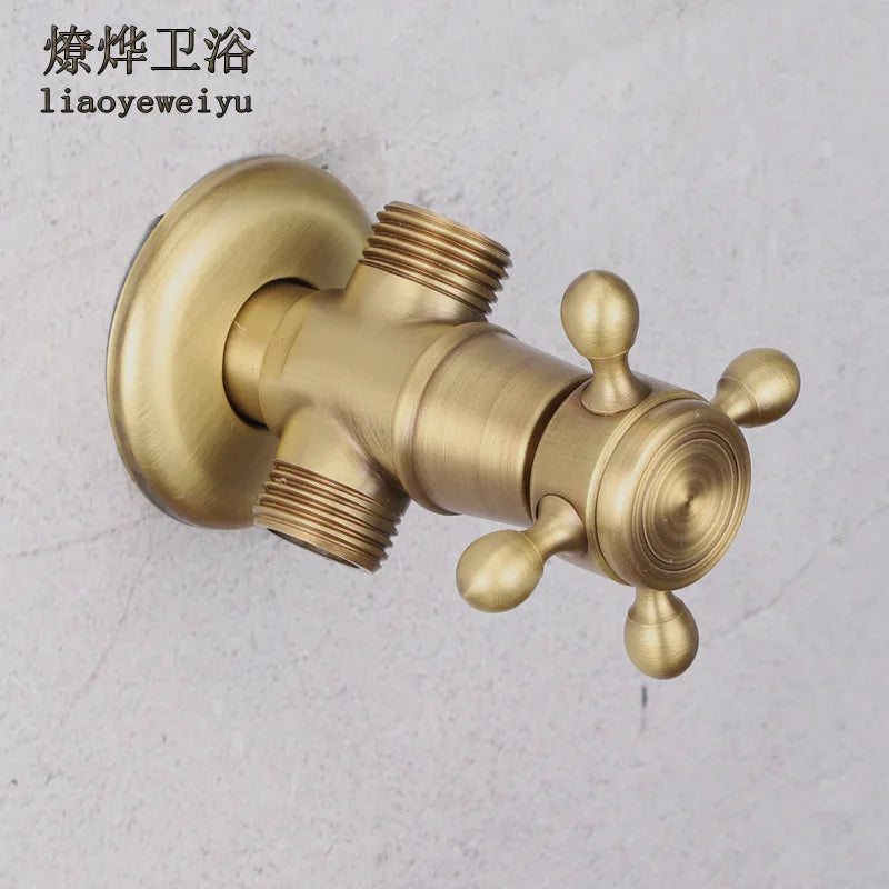 Retro European All-Copper Outdoor Cold Water Faucet | Sink Tap Cold Water Faucet Richie's 2-Way angle valve