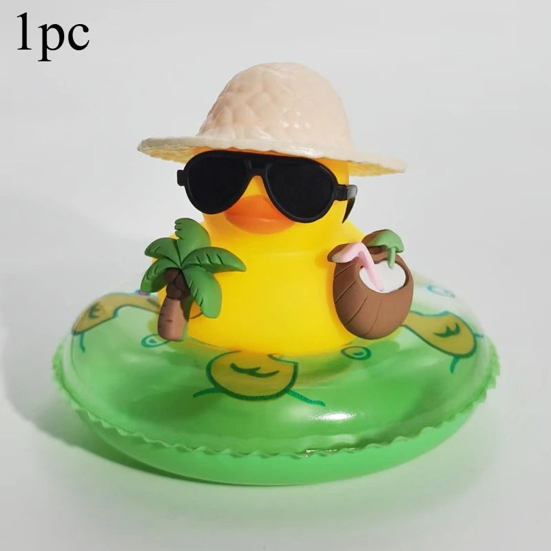 Rubber Squeeze Duck Car Dashboard Ornament – Yellow Duck Décor Car Dashboard Ornament Richie's Green-1pc