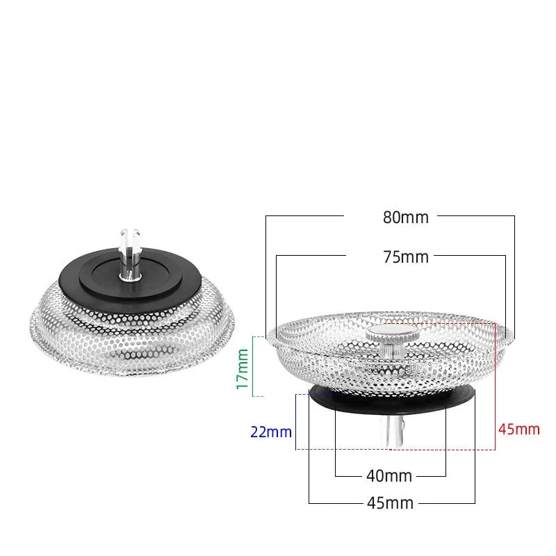 Stainless Steel Sink Strainer & Shower Hair Catcher Drain Filter Drain Strainer Filter Richie's Filter-B