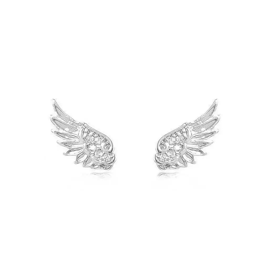 Angel Wing Crystal Stud Earrings – Sparkling Geometric Ear Studs Crystal Stud Earrings Richie's B