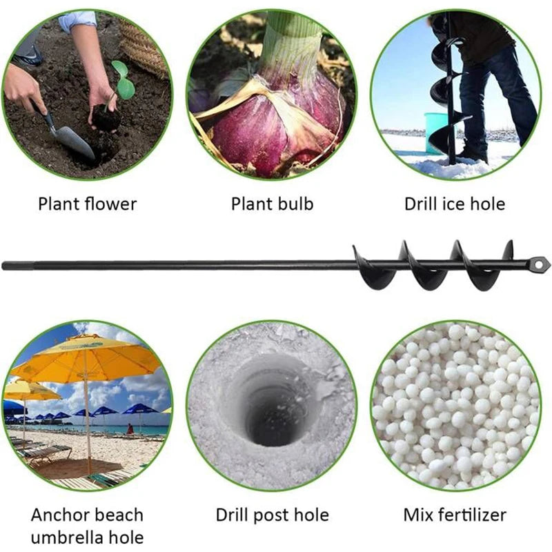 Spiral Garden Auger Drill Bit for Planting Bulbs & Soil Garden Auger Drill Bit Richie's
